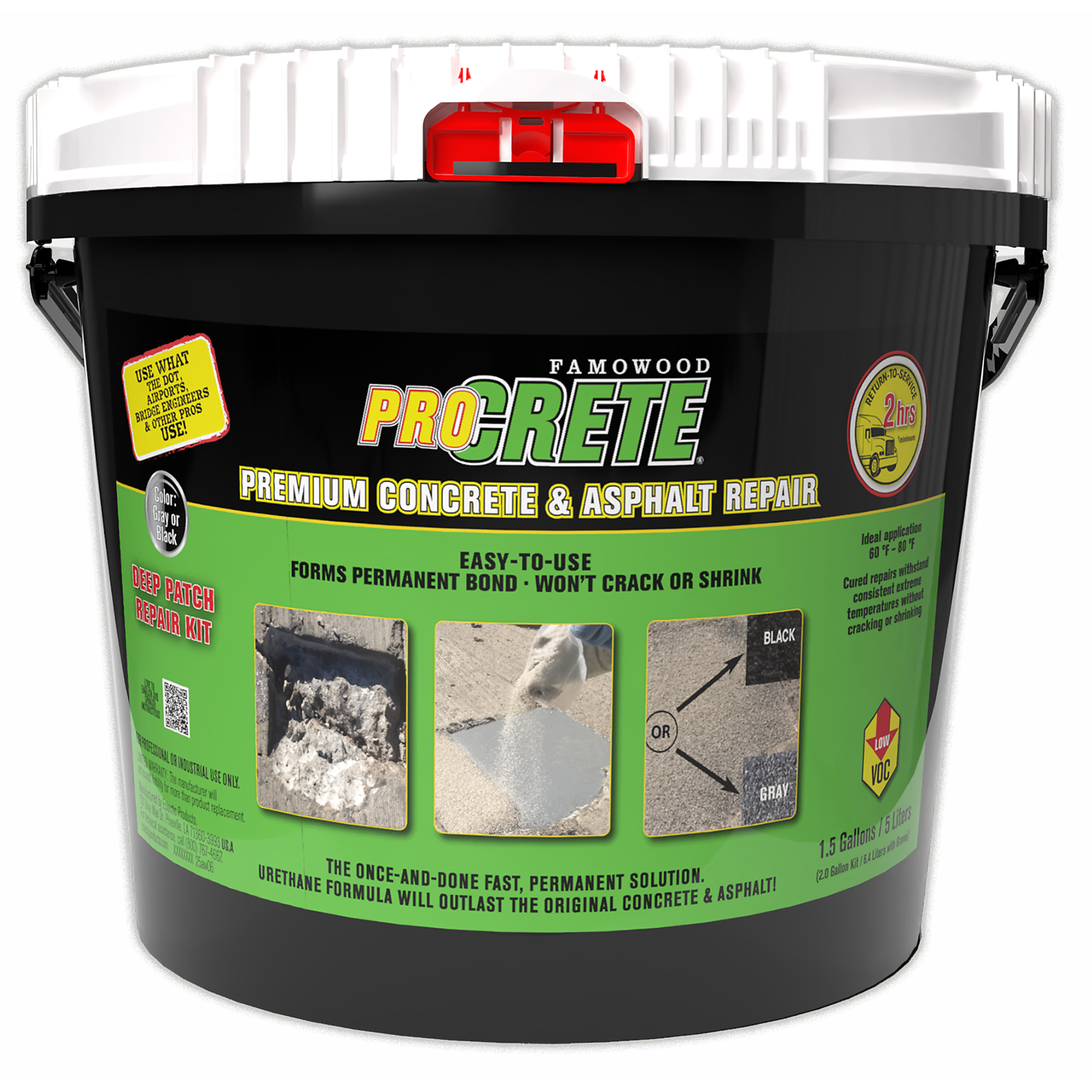 PROCRETE Concrete & Asphalt Repair Kit Grey 3.5-Gallon 6212000